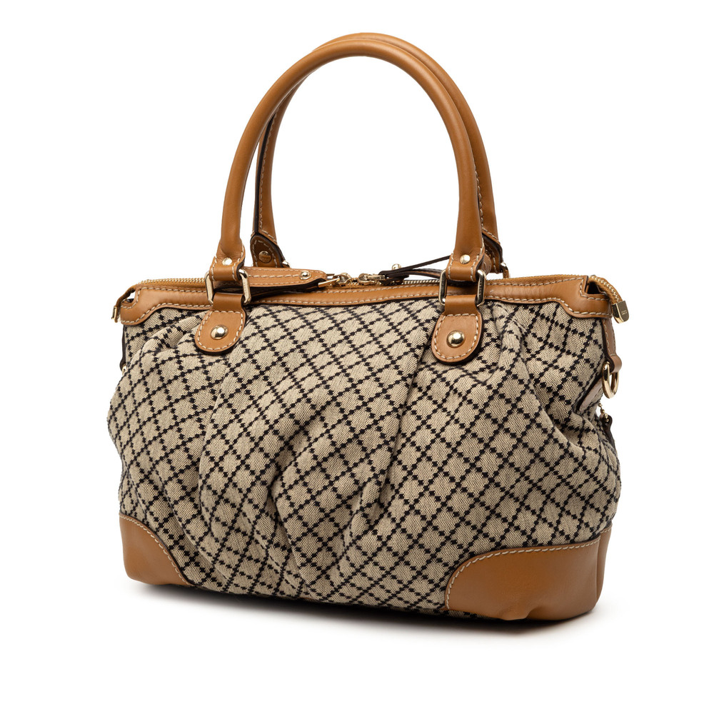 Pre-Loved Gucci Diamante Canvas Sukey Satchel - Picture 2 of 9